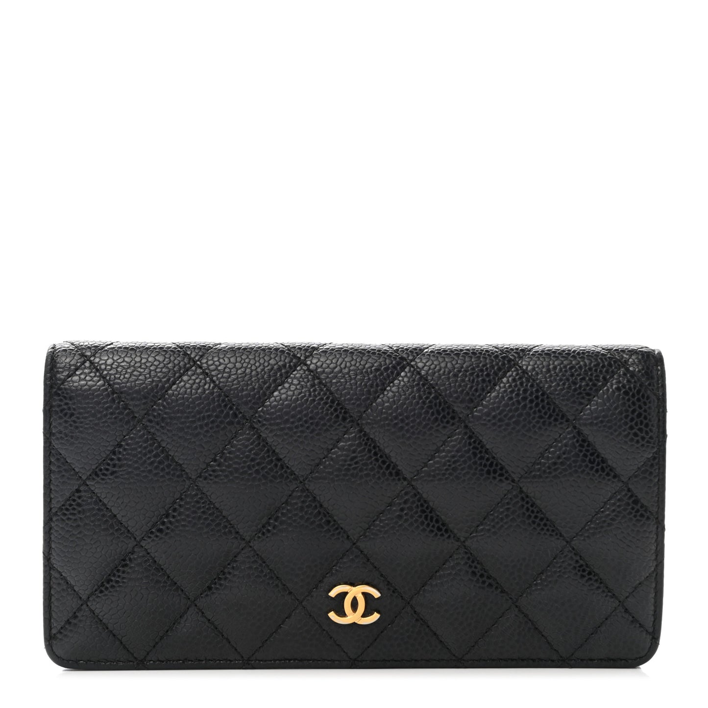 Caviar Quilted Yen Wallet Black