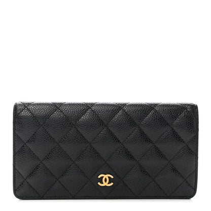 Chanel Caviar Quilted Yen Wallet Black 1 of 9