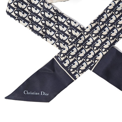 Christian Dior Silk Oblique Mitzah Scarf Blue 4 of 4