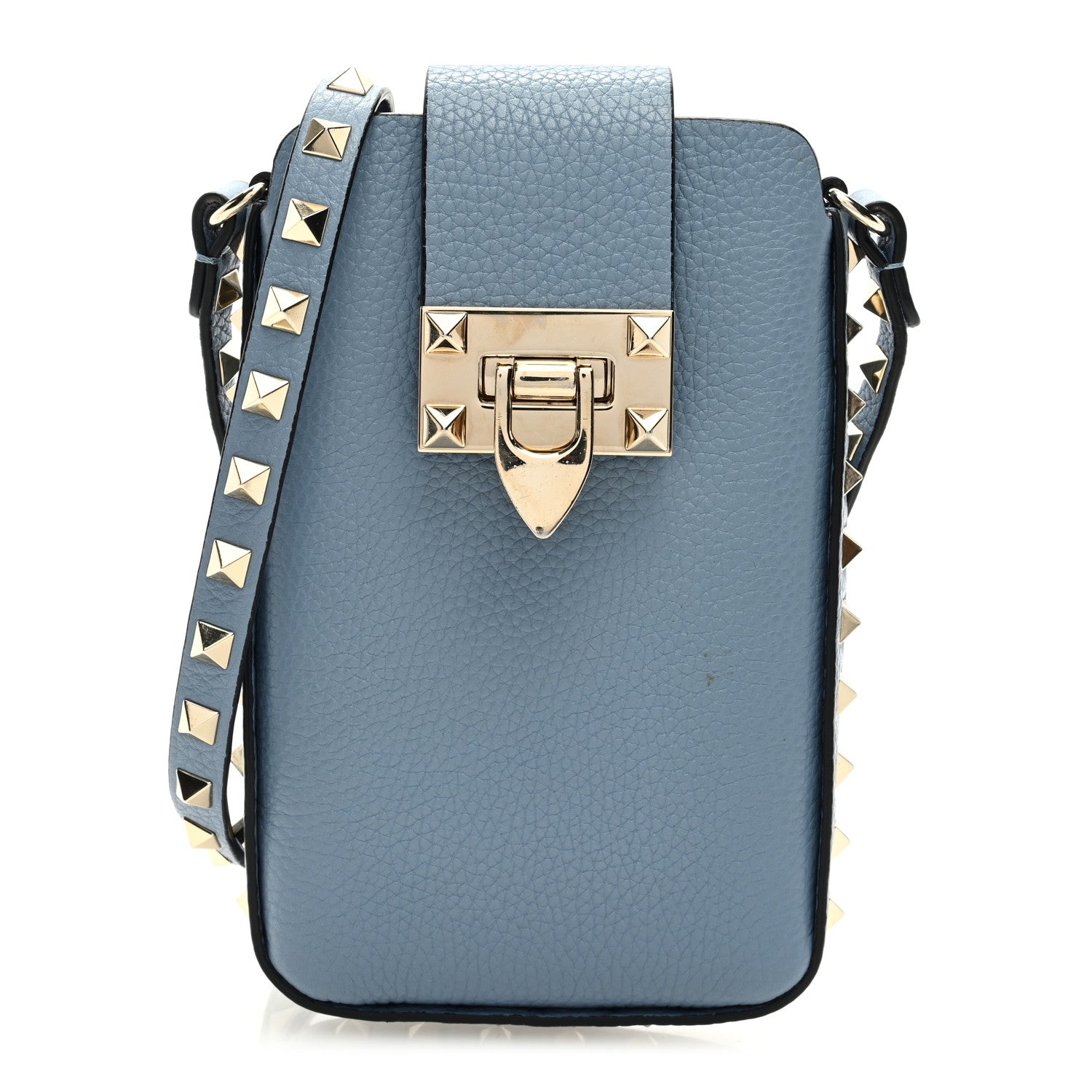 Valentino Garavani Grained Calfskin Rockstud Crossbody Phone Case Niagara 1 of 8
