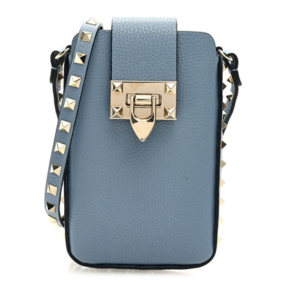 Valentino Garavani Grained Calfskin Rockstud Crossbody Phone Case Niagara 1 of 8
