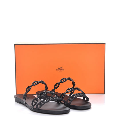 Hermes Rubber Chaine d'Ancre Rivage Sandals 35 Black 8 of 8