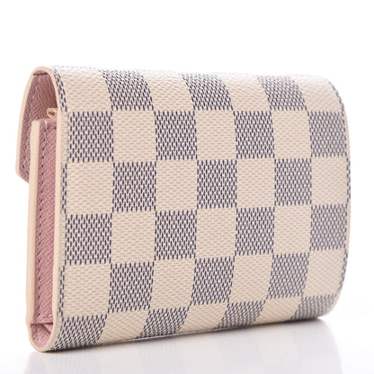 Louis Vuitton Damier Azur Victorine Wallet Rose Ballerine 3 of 7