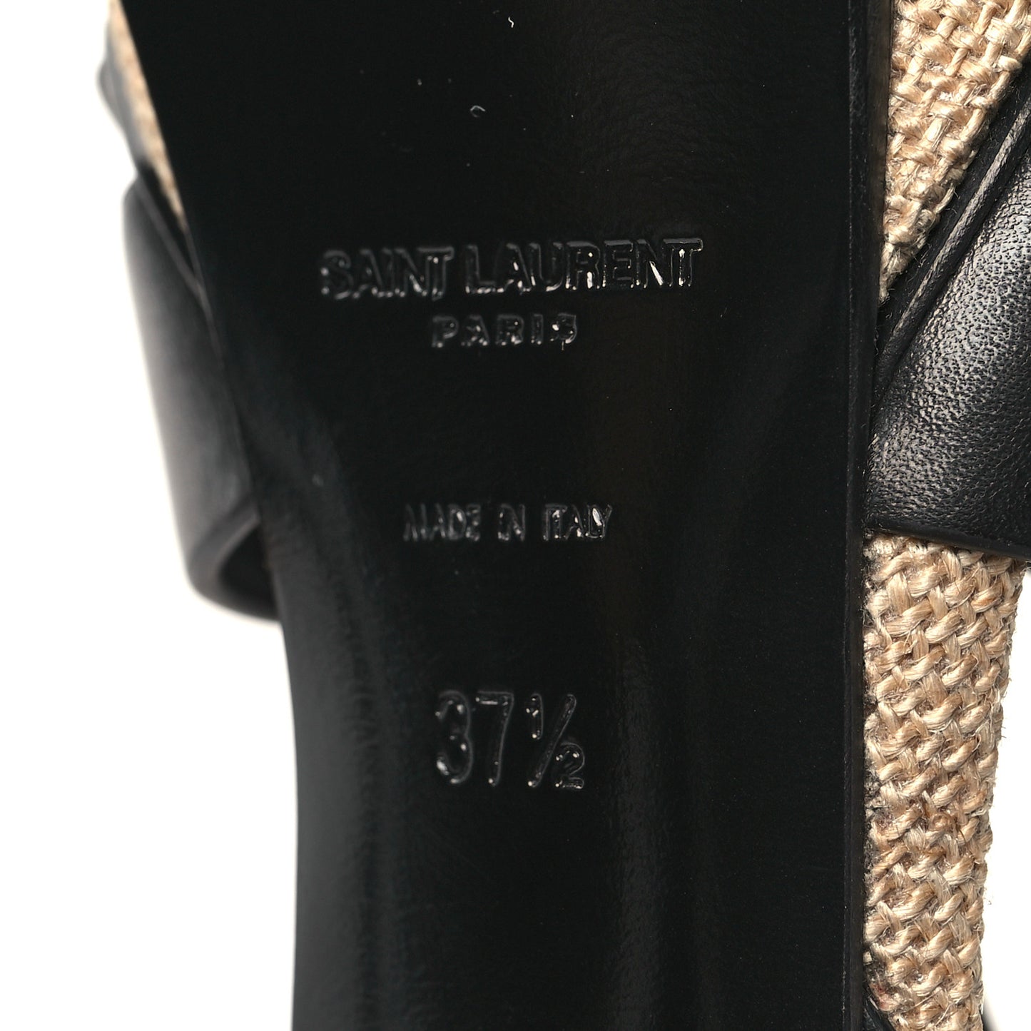 Calfskin Canvas Tribute 105 Platform Sandals 37.5 Black