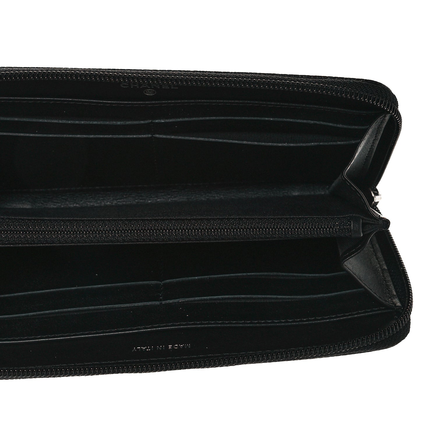 Caviar Large Timeless CC Zip Around Wallet Black