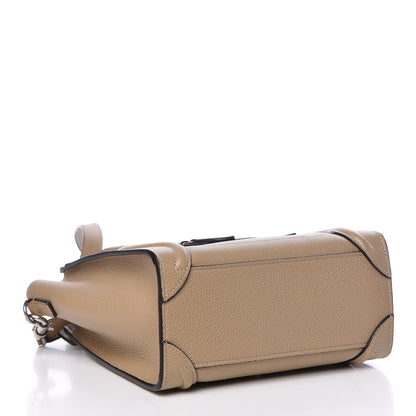 Celine Drummed Calfskin Nano Luggage Dune 4 of 10