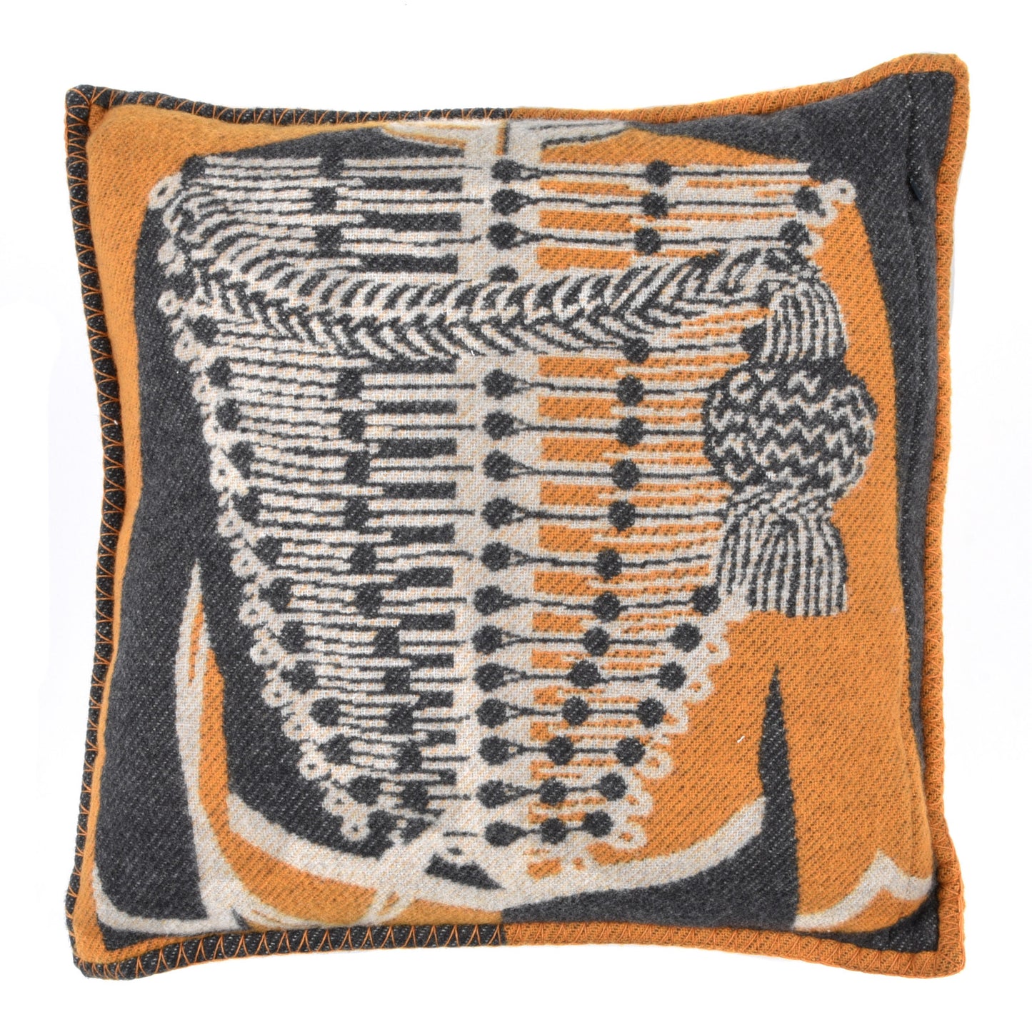 Wool Cashmere Brandebourgs Pillow Ambre Anthracite