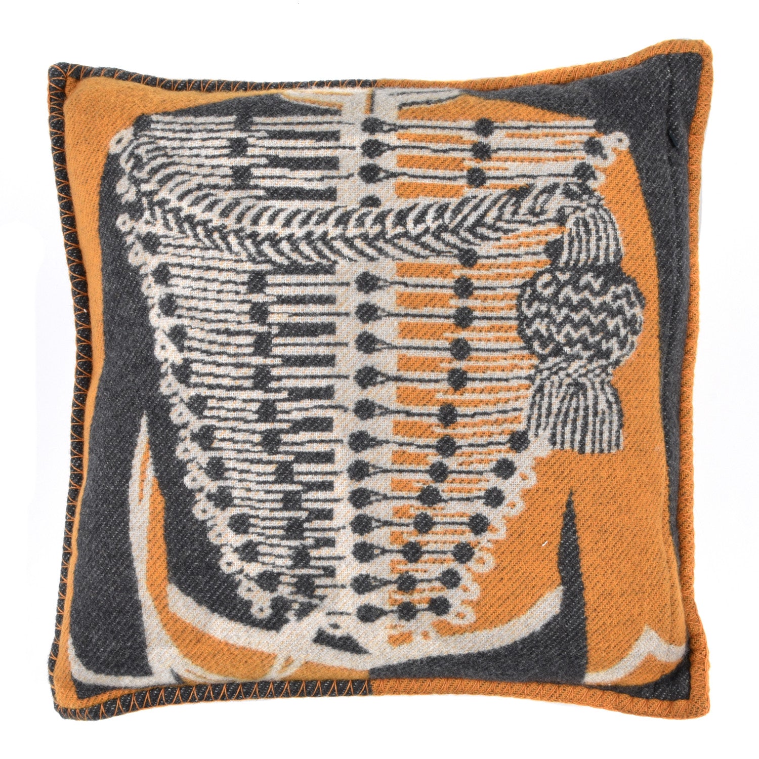 Hermes Wool Cashmere Brandebourgs Pillow Ambre Anthracite 2 of 3