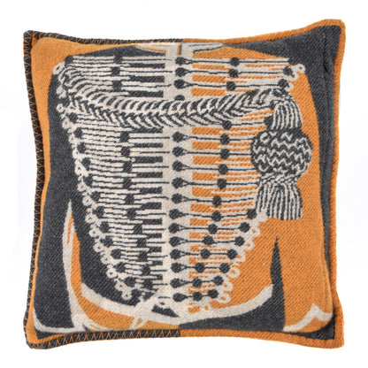 Hermes Wool Cashmere Brandebourgs Pillow Ambre Anthracite 2 of 3