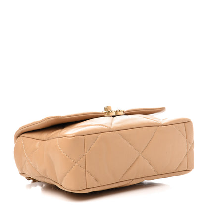 Chanel Lambskin Quilted Medium 19 Flap Dark Beige 4 of 10