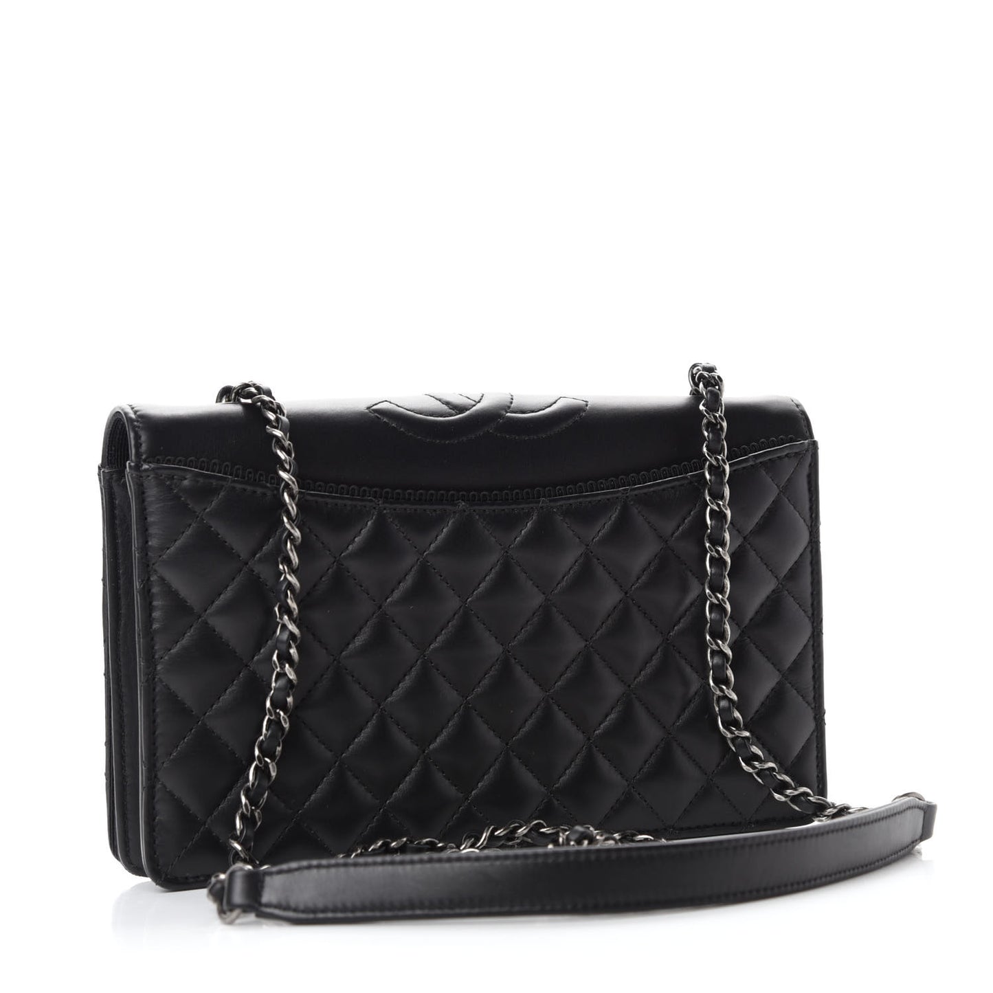Calfskin Quilted Small Ballerine Flap Black