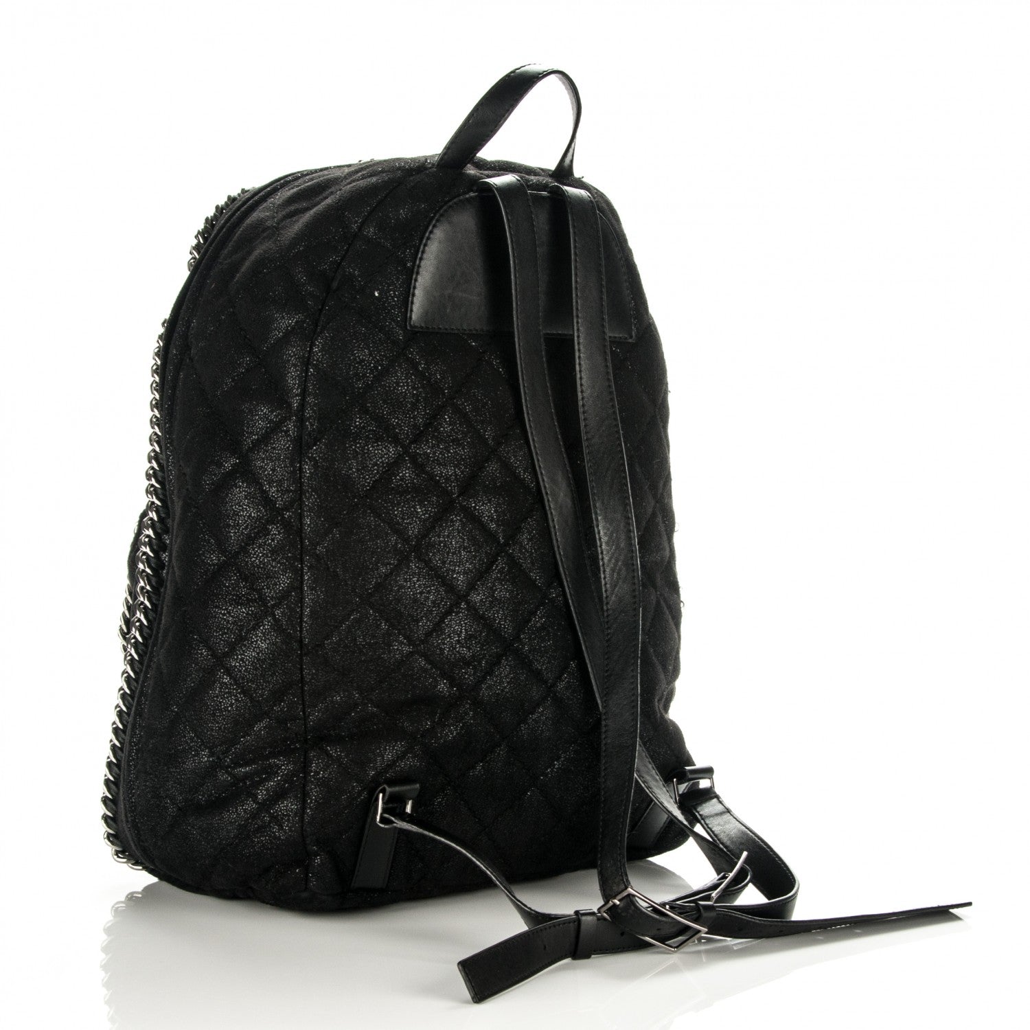 Stella McCartney Shaggy Deer Quilted Falabella Backpack Black 3 of 8