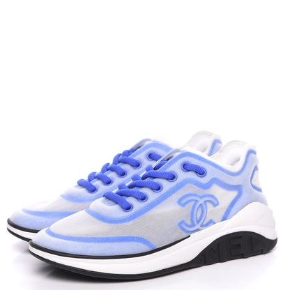 Chanel Lycra Fabric Womens CC Sneakers 35 Blue 3 of 8