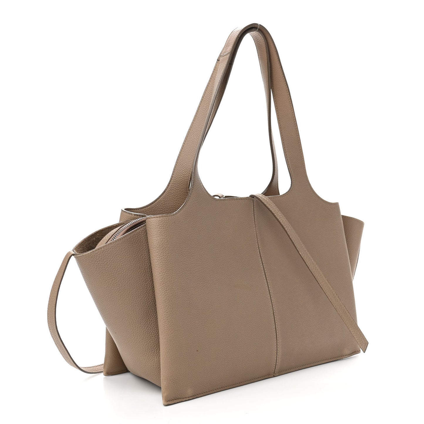 Baby Grained Calfskin Small Tri-Fold Bag Light Taupe