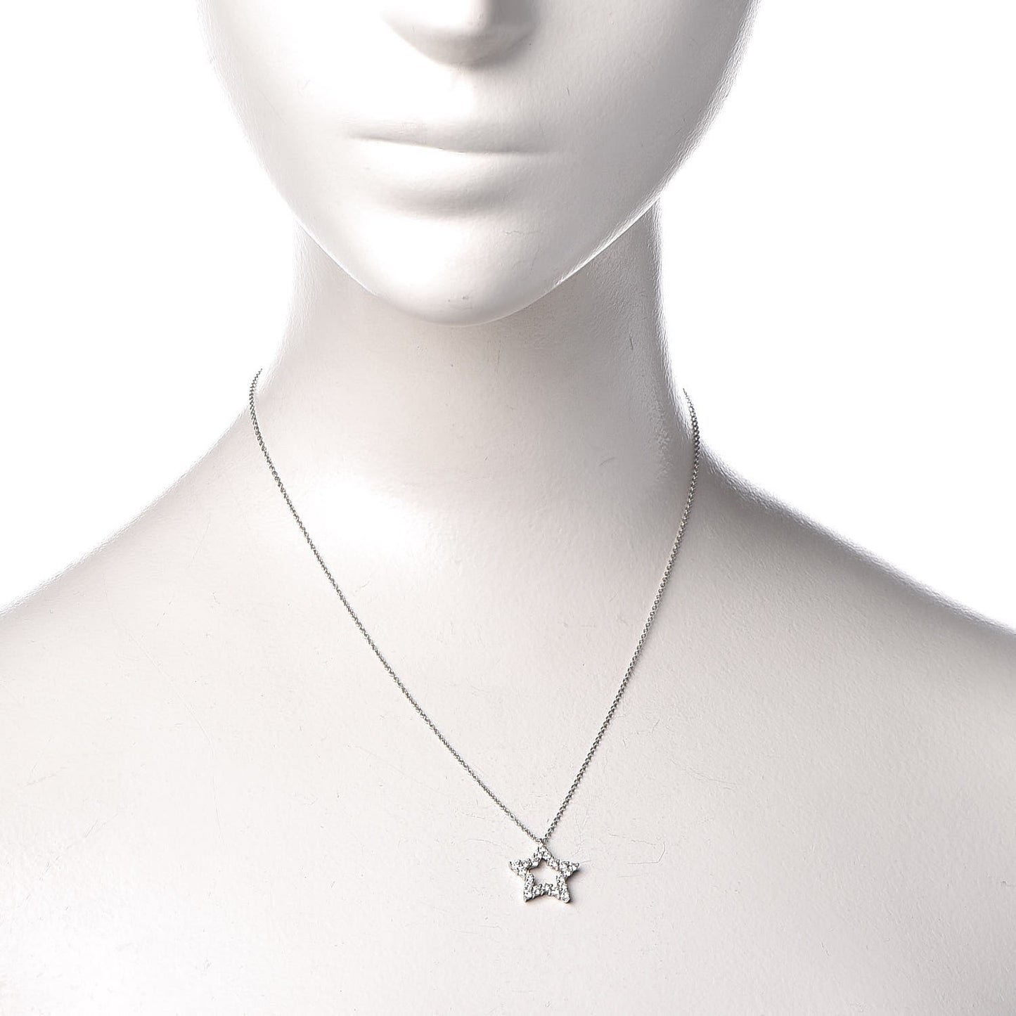 Platinum Diamond Star Pendant Necklace