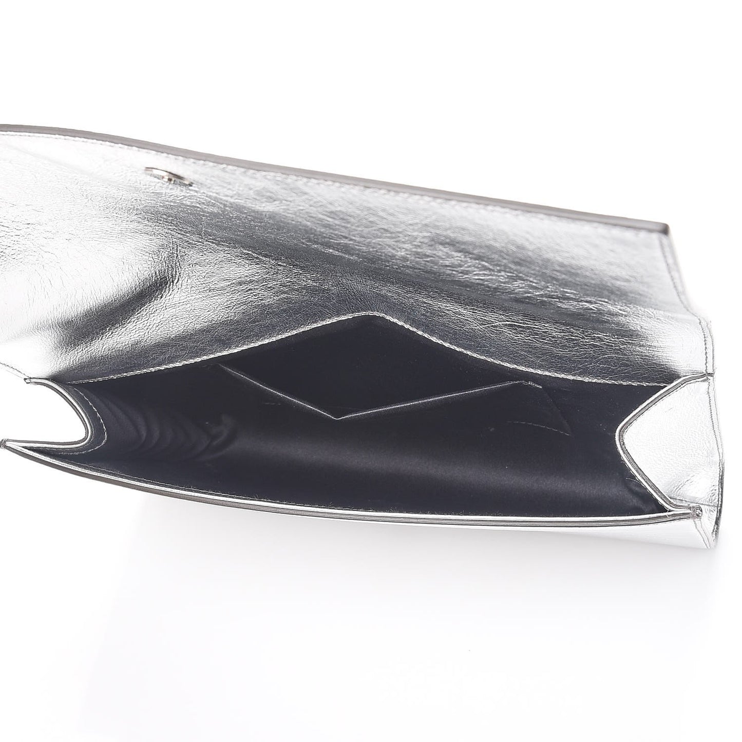 Metallic Pony Hair Calfskin Embossed Large Belle De Jour Clutch Bronze