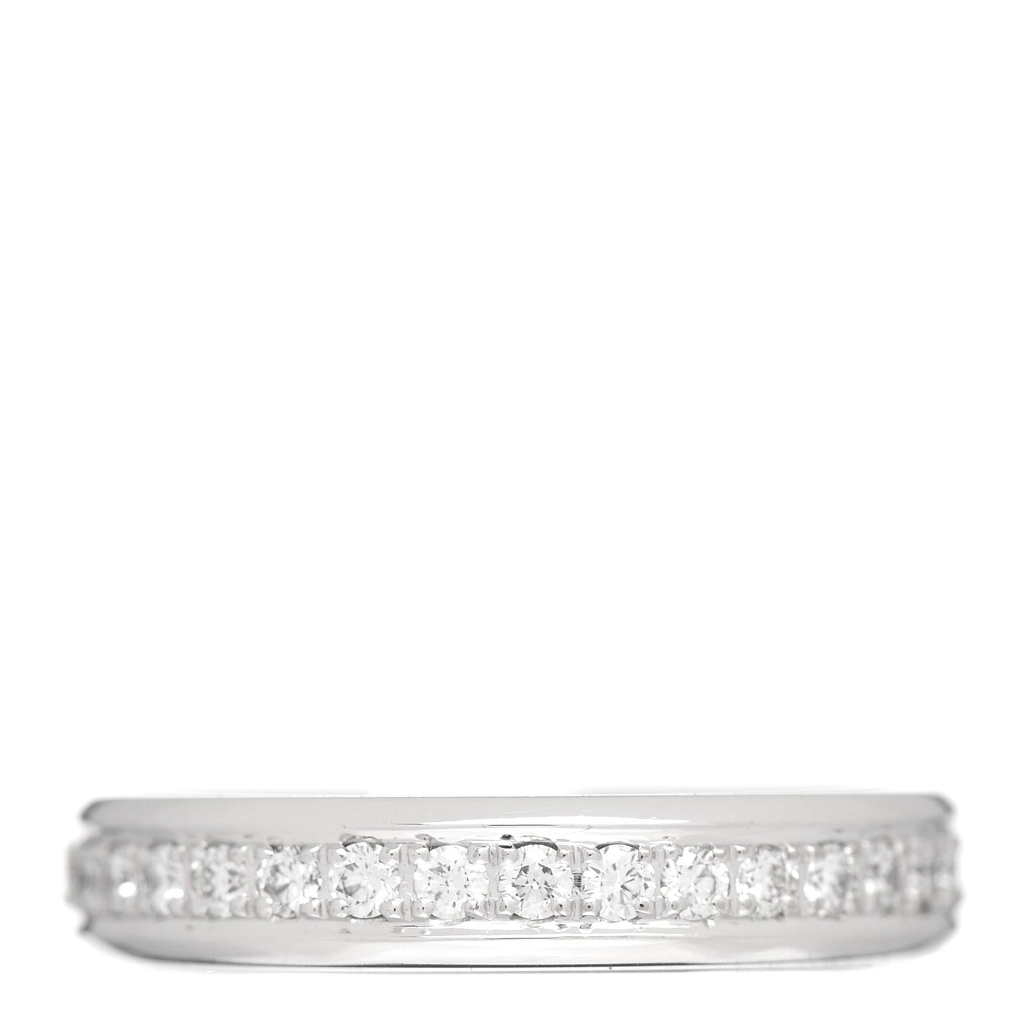 18K White Gold Diamond 3.5mm Wedding Band Ring 50 5.25