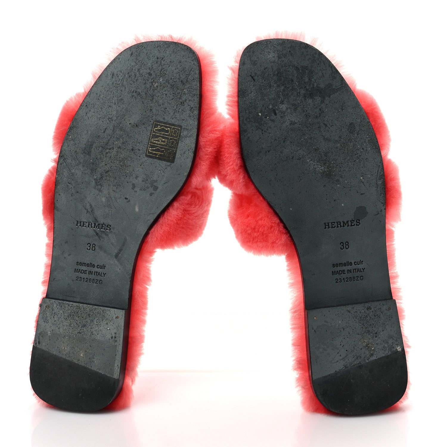 Hermes Woolskin Oran Sandals 38 Rose Du Desert 5 of 8
