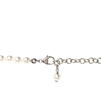 Chanel Pearl Crystal Long CC Necklace Gold 3 of 4