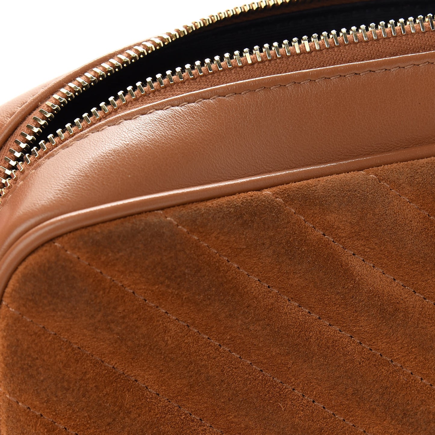 Suede Matelasse Monogram Lou Camera Bag Cinnamon