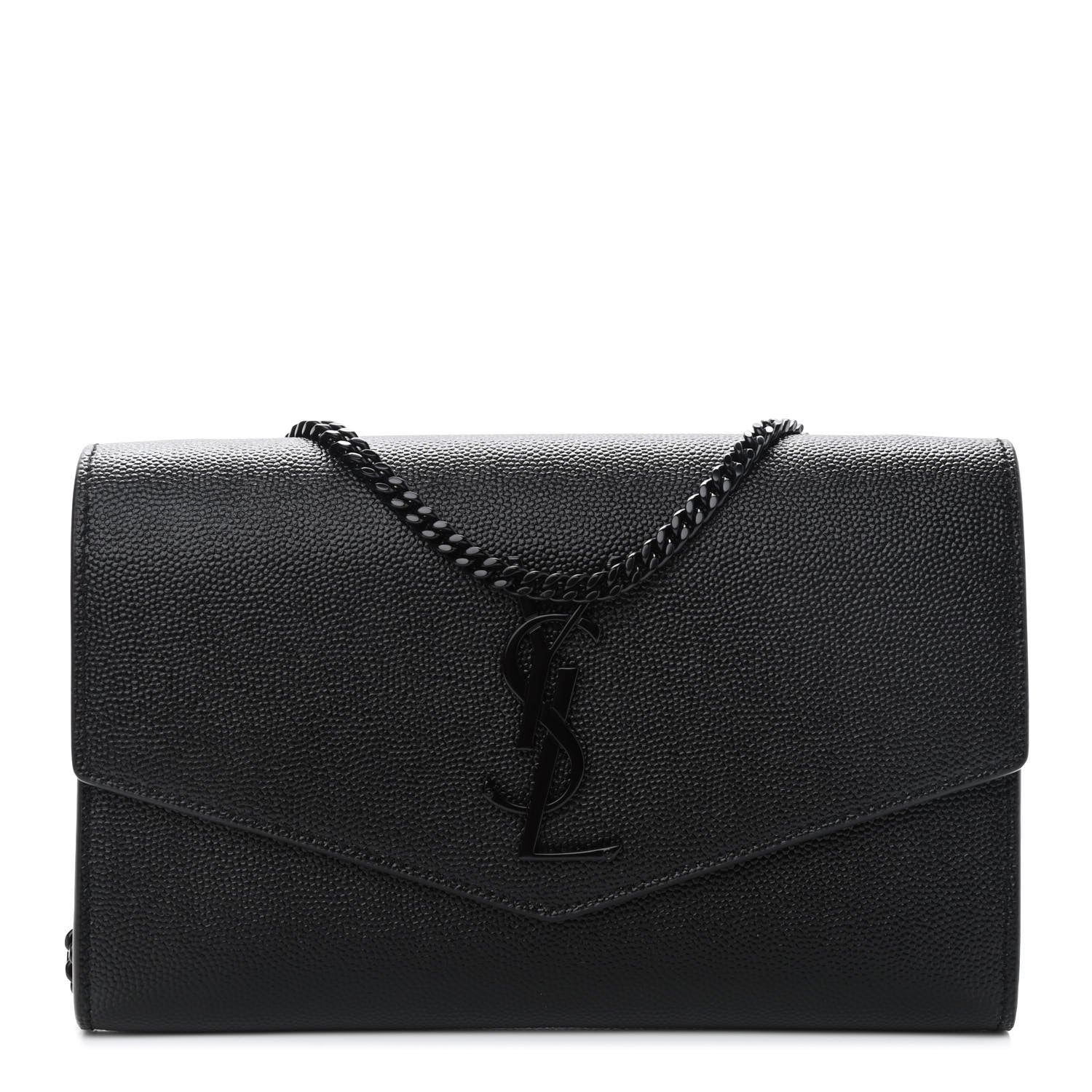Saint Laurent Grain De Poudre Uptown Chain Wallet Black 3 of 10