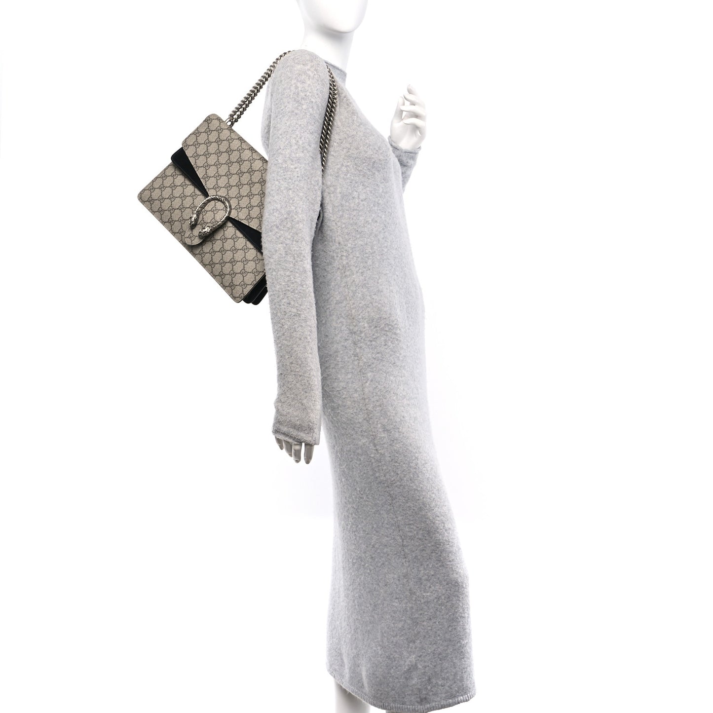 GG Supreme Monogram Medium Dionysus Shoulder Bag Black