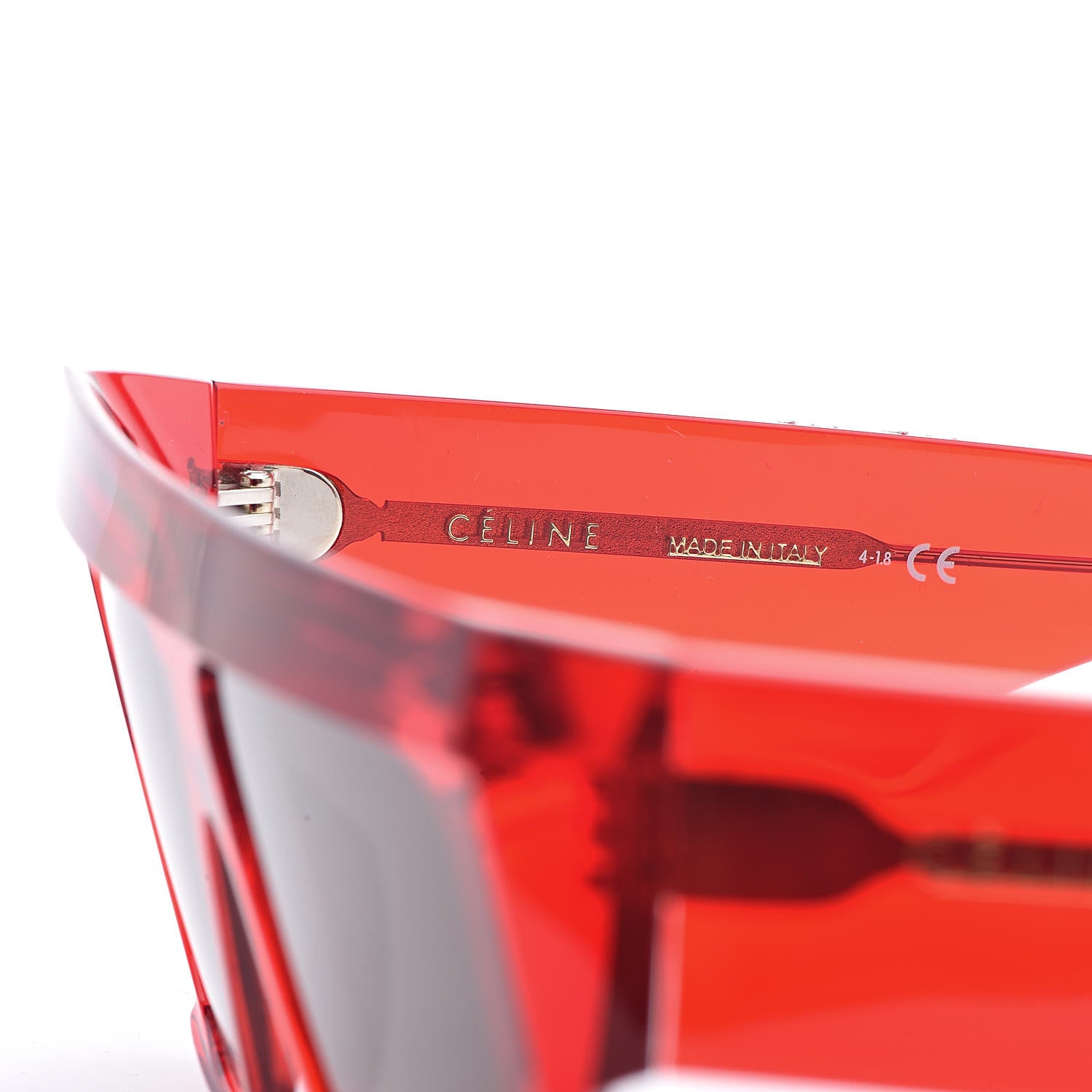 Celine Acetate Squared Sunglasses CL 400301 Red 12 of 14