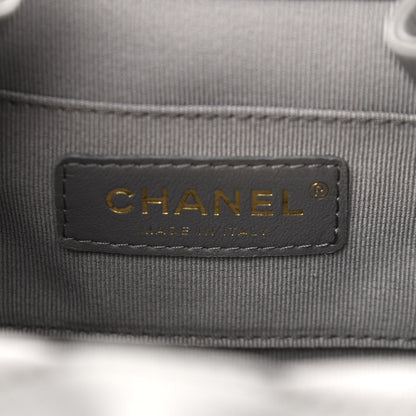 Chanel Lambskin Quilted Small Duma Drawstring Backpack Grey 6 of 10