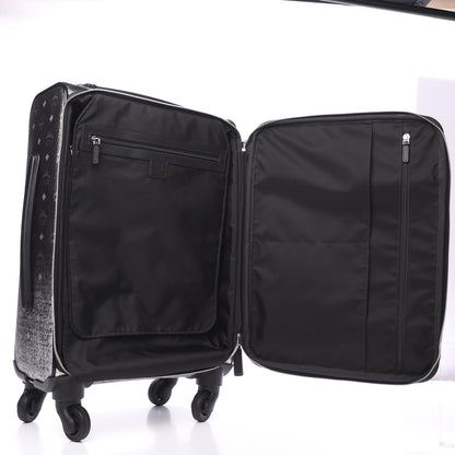 MCM Visetos Small Check In Trolley Wheeled Suitcase Silver 3 of 8