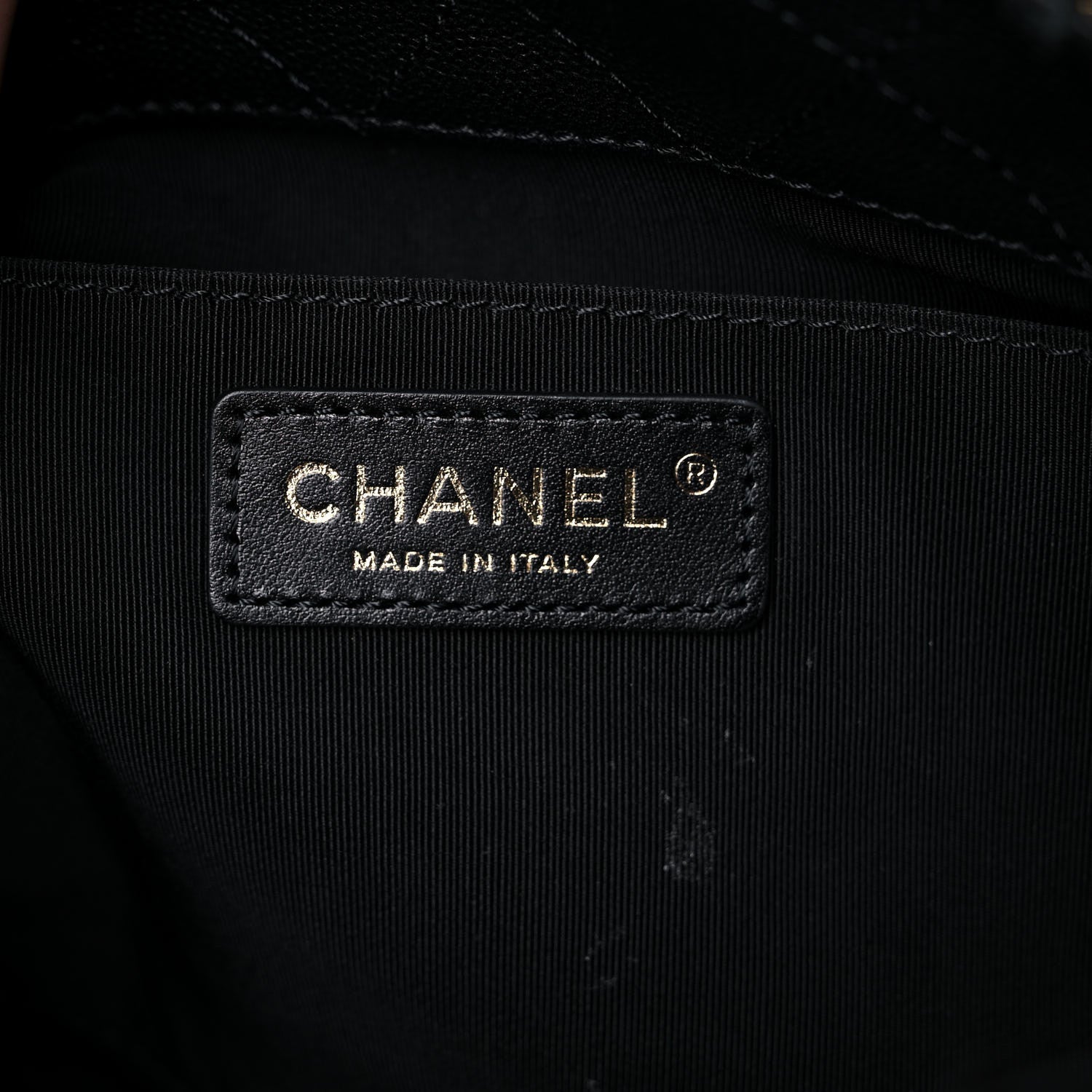 Chanel Caviar Quilted Large Rolled Up Bucket Drawstring Bag Black 8 of 12