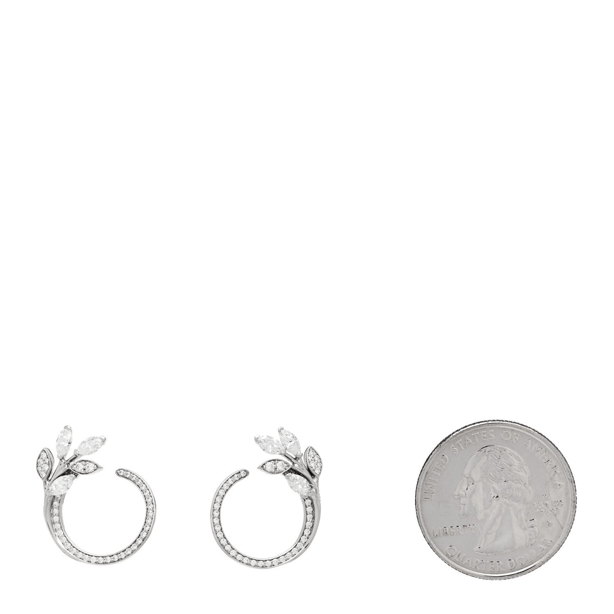Platinum Diamond Victoria Vine Circle Earrings
