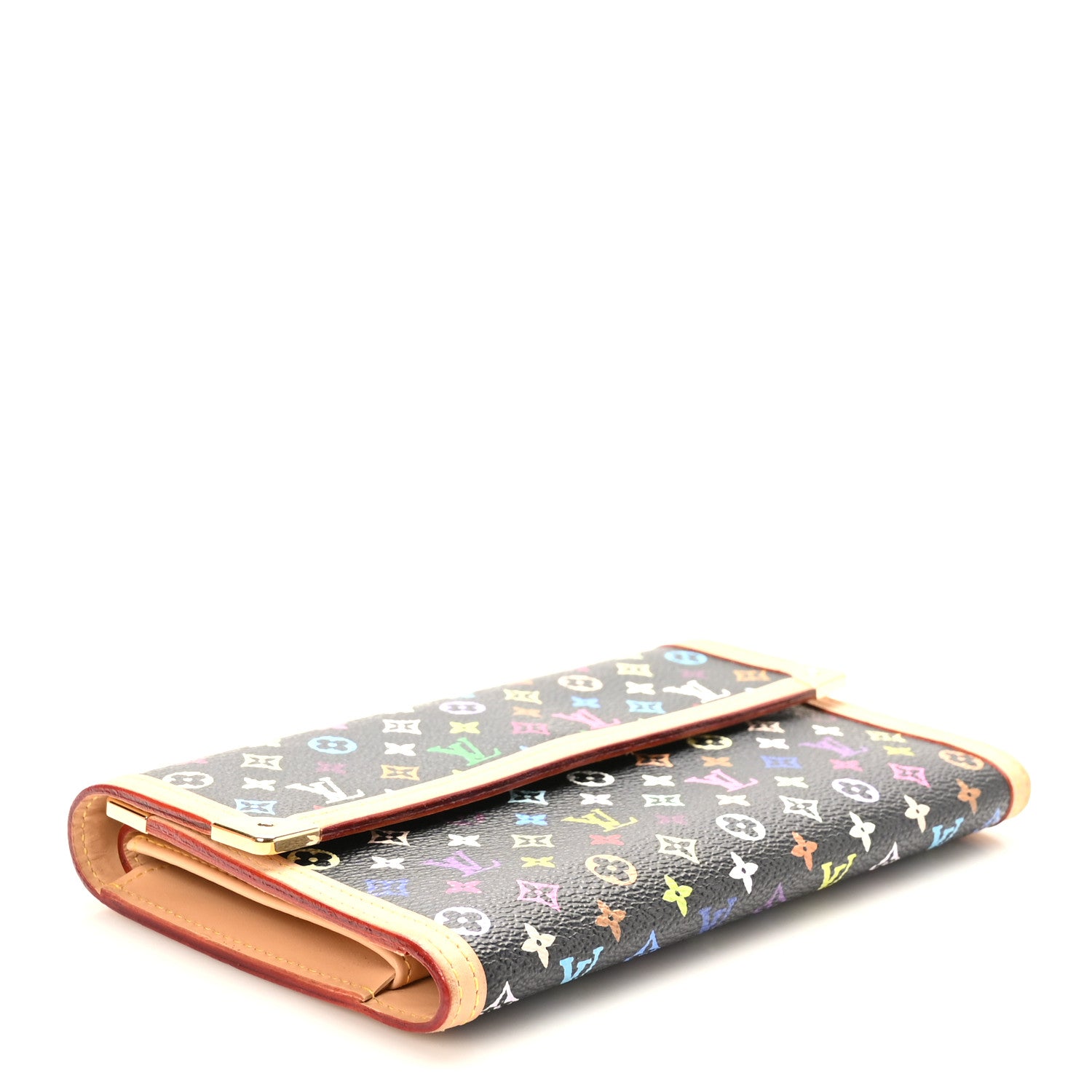 Louis Vuitton Monogram Multicolor Porte Tresor International Wallet Black 4 of 8
