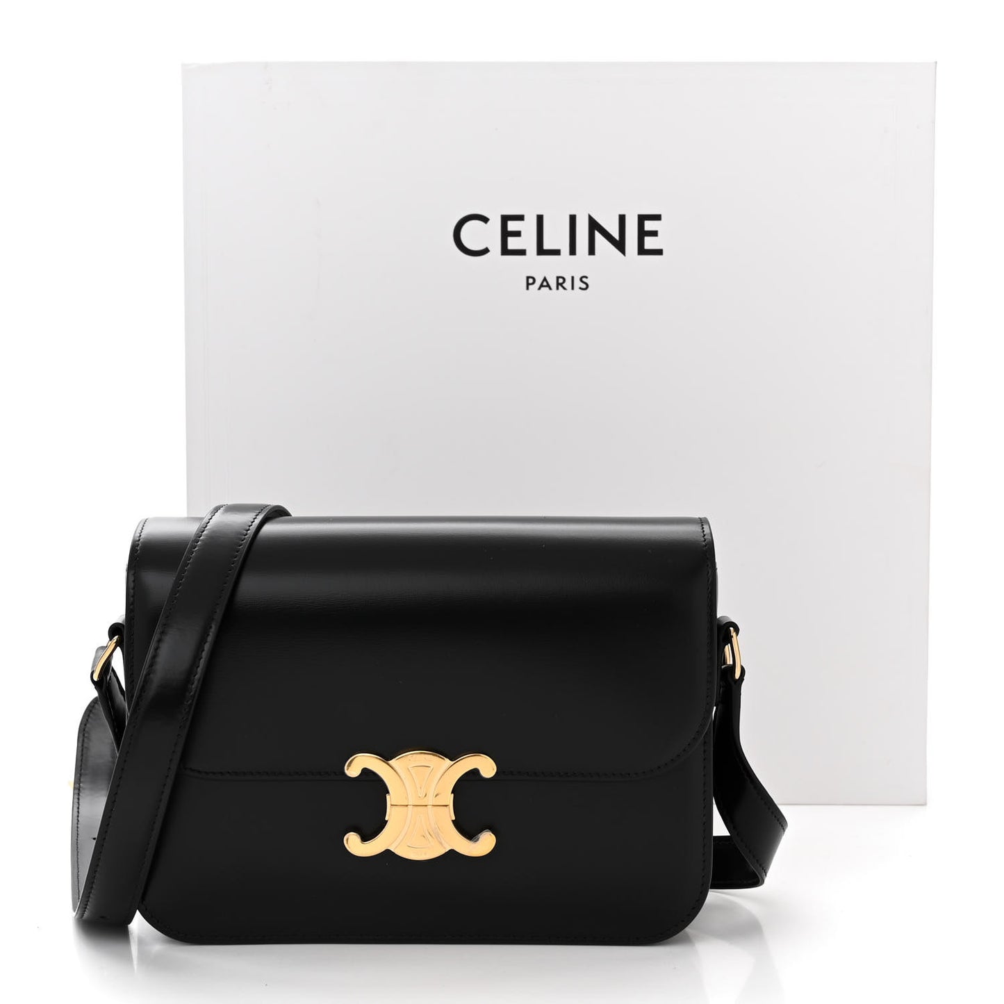 Shiny Calfskin Medium Triomphe Black