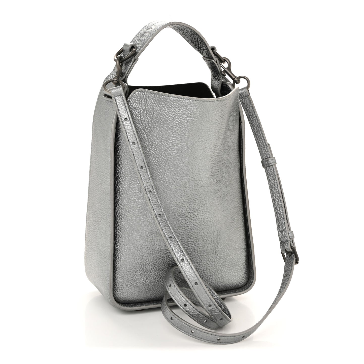 Metallic Calfskin XS Tool 2.0 North-South Tote Silver