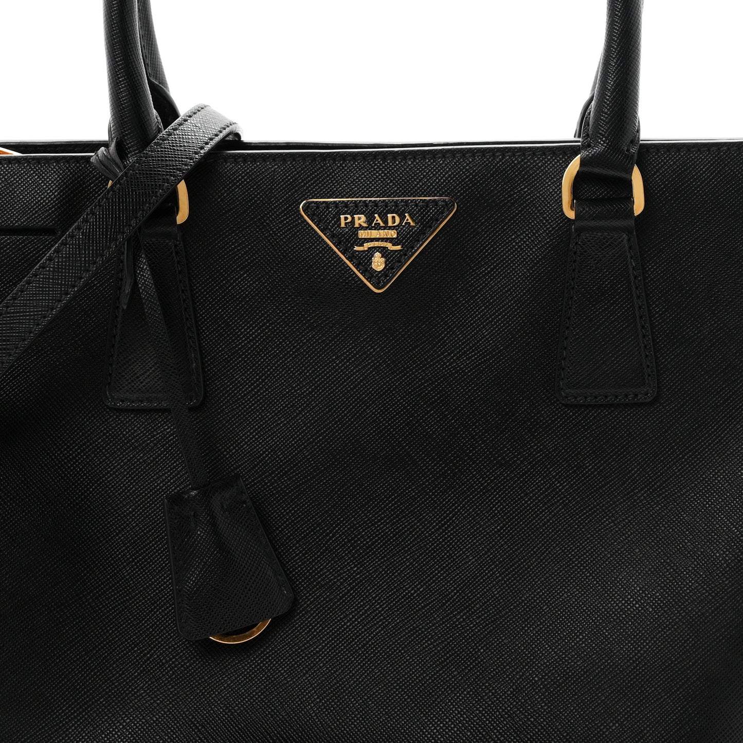 Saffiano Lux Medium Tote Black