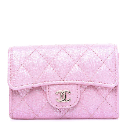 Chanel Iridescent Caviar Quilted Flap Card Holder Rose Pink 2 of 20