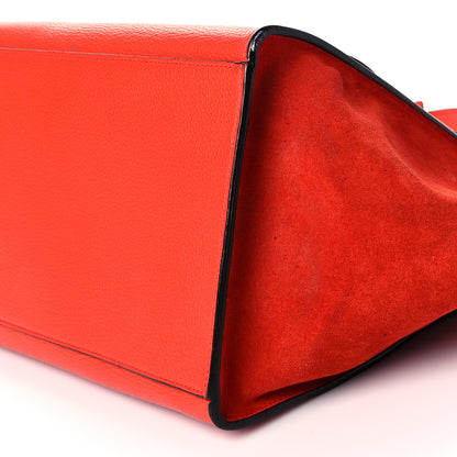 Celine Drummed Calfskin Suede Medium Trapeze Vermillion 9 of 12