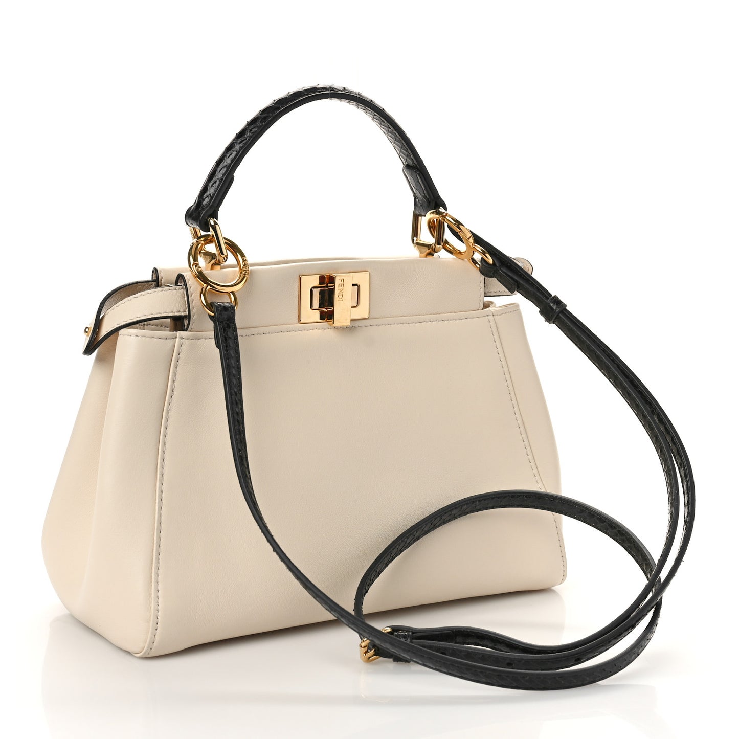 Vitello Seta Snakeskin Shiny Nappa Monster Eyes Mini Peekaboo Iconic Satchel White Black