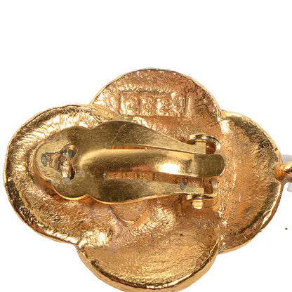 Chanel CC Hammered Round Clip On Earrings Gold 5 of 5