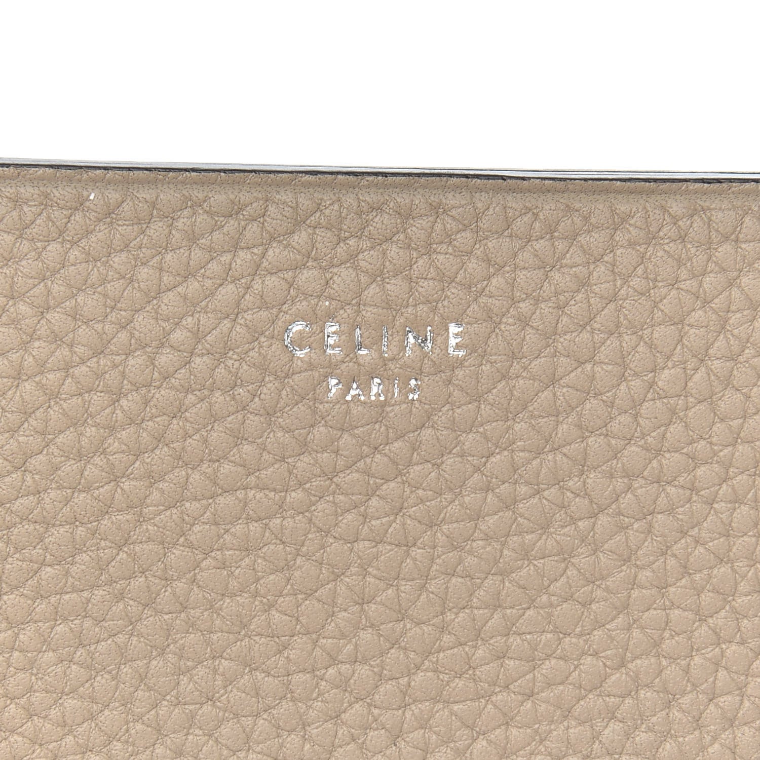 Celine Drummed Calfskin Gusset Card Holder Dune 7 of 7