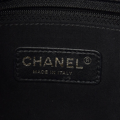 Chanel Calfskin Quilted Medium Graphic Flap Bag Black 9 of 10