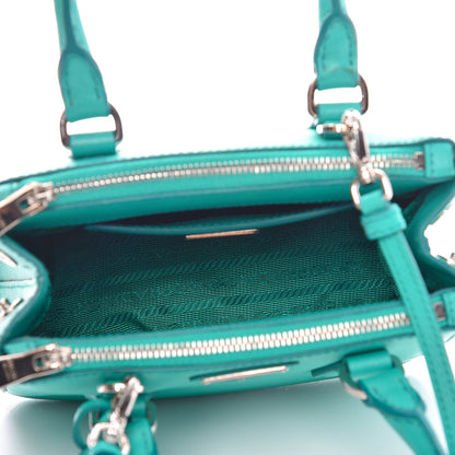 Prada Saffiano Lux Mini Galleria Double Zip Tote Giada 5 of 7