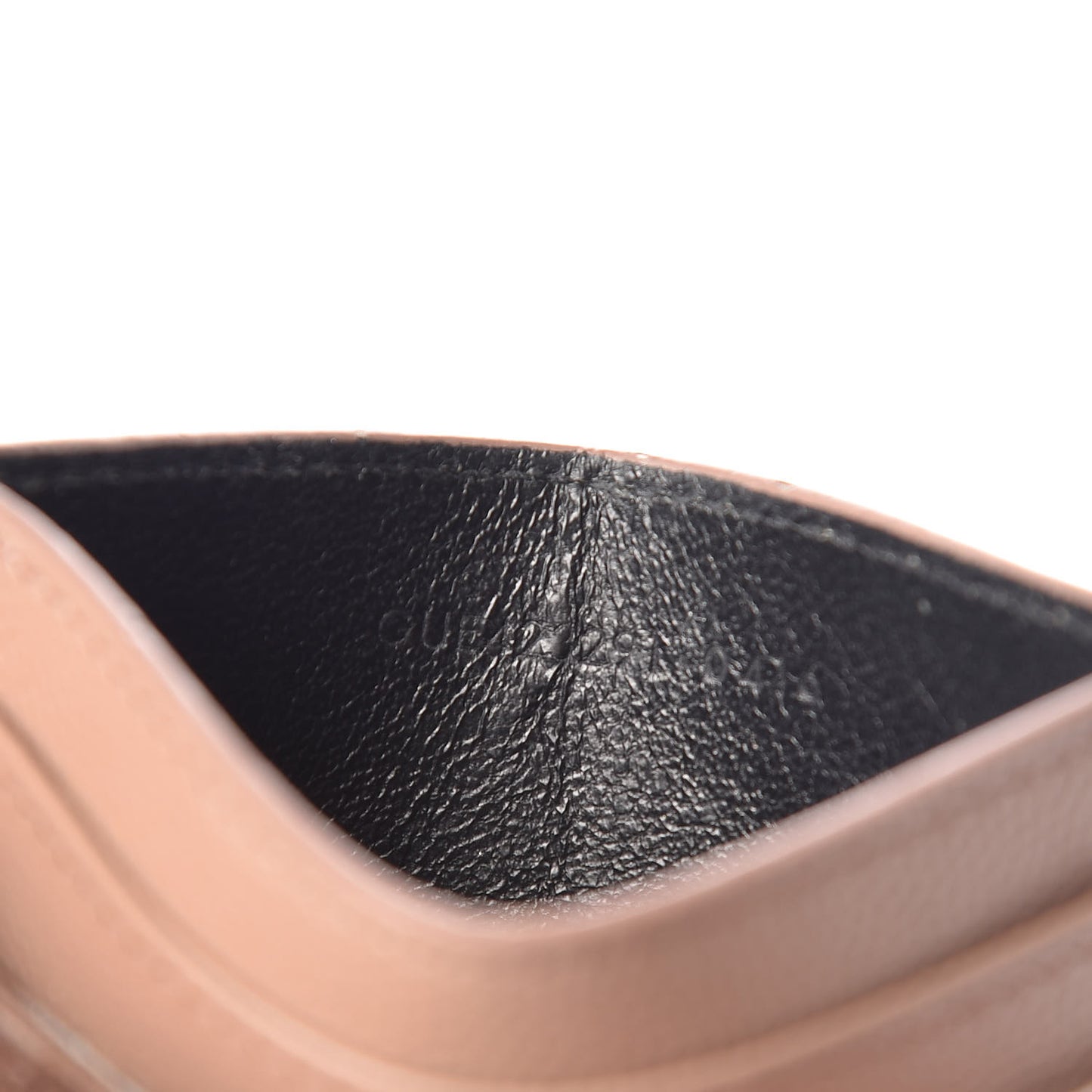 Grain De Poudre Matelasse Chevron Monogram Credit Card Case Dark Beige
