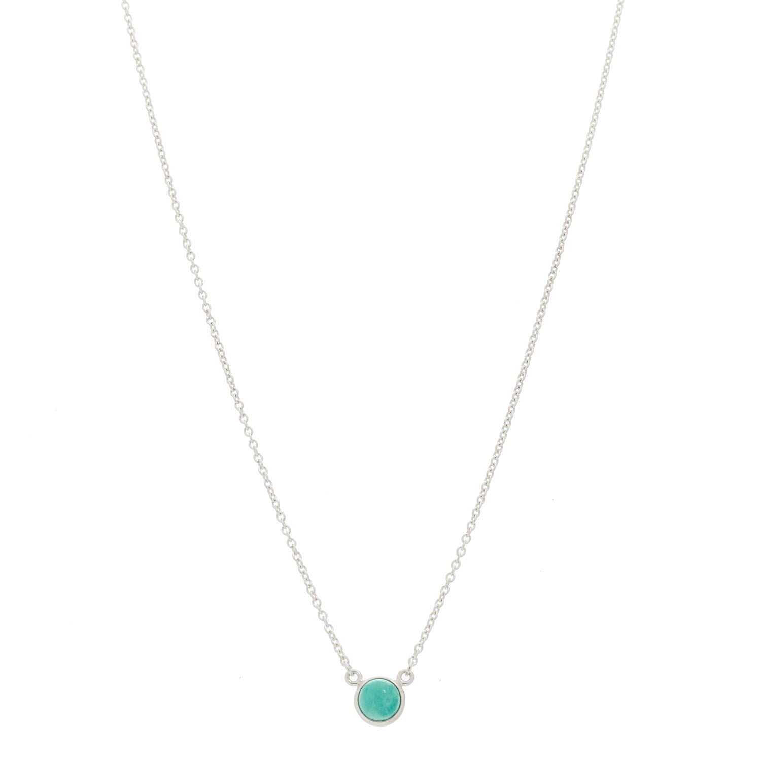 Tiffany Sterling Silver Turquoise Elsa Peretti Color by the Yard Pendant Necklace 1 of 6