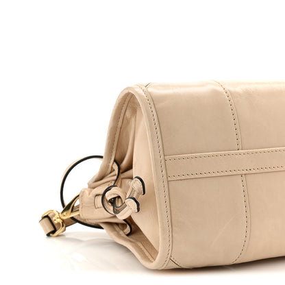 Prada Glossy Calfskin Triangle Small Bonnie Shoulder Bag Travertine 9 of 10
