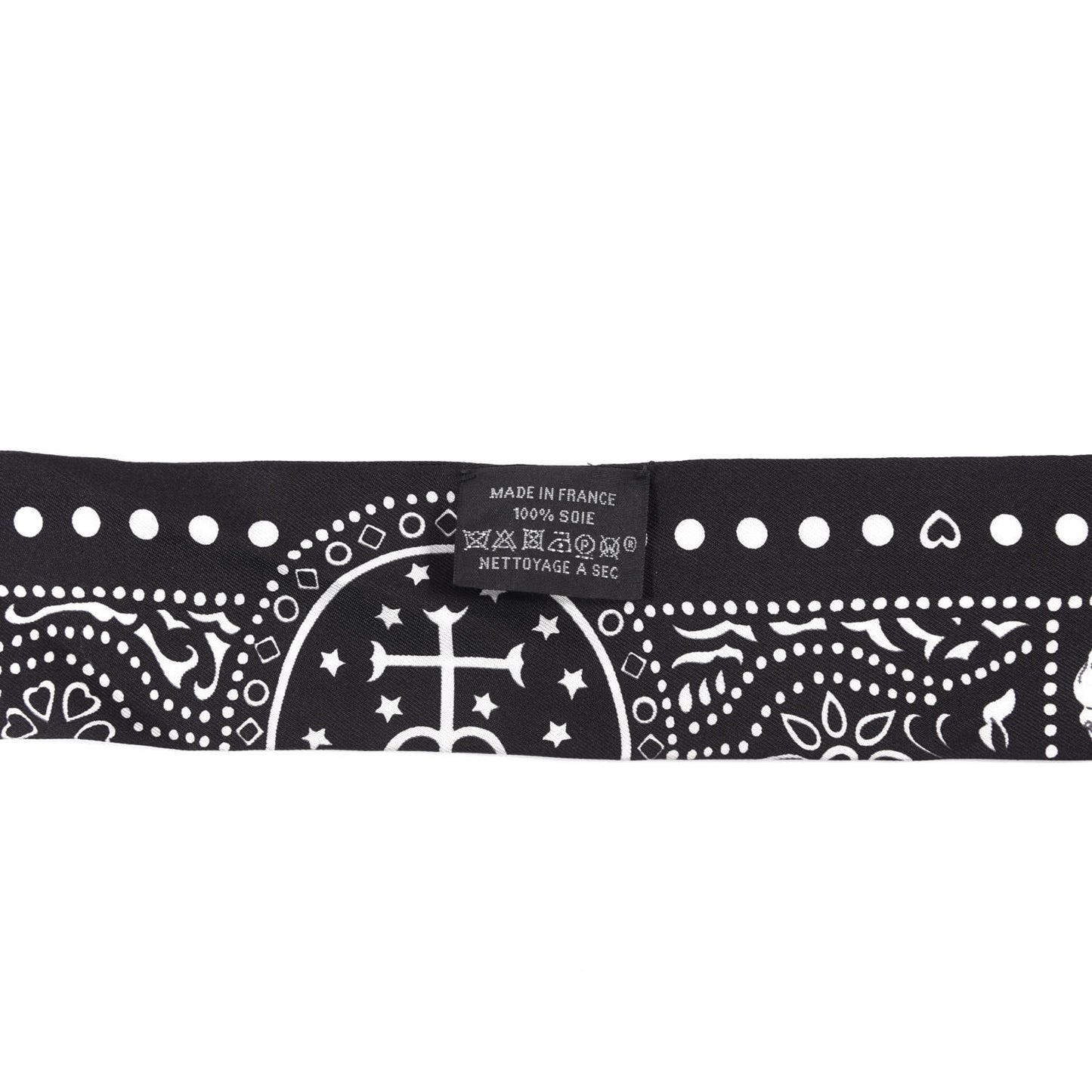 Silk Peuple Du Vent Bandana Twilly Black White