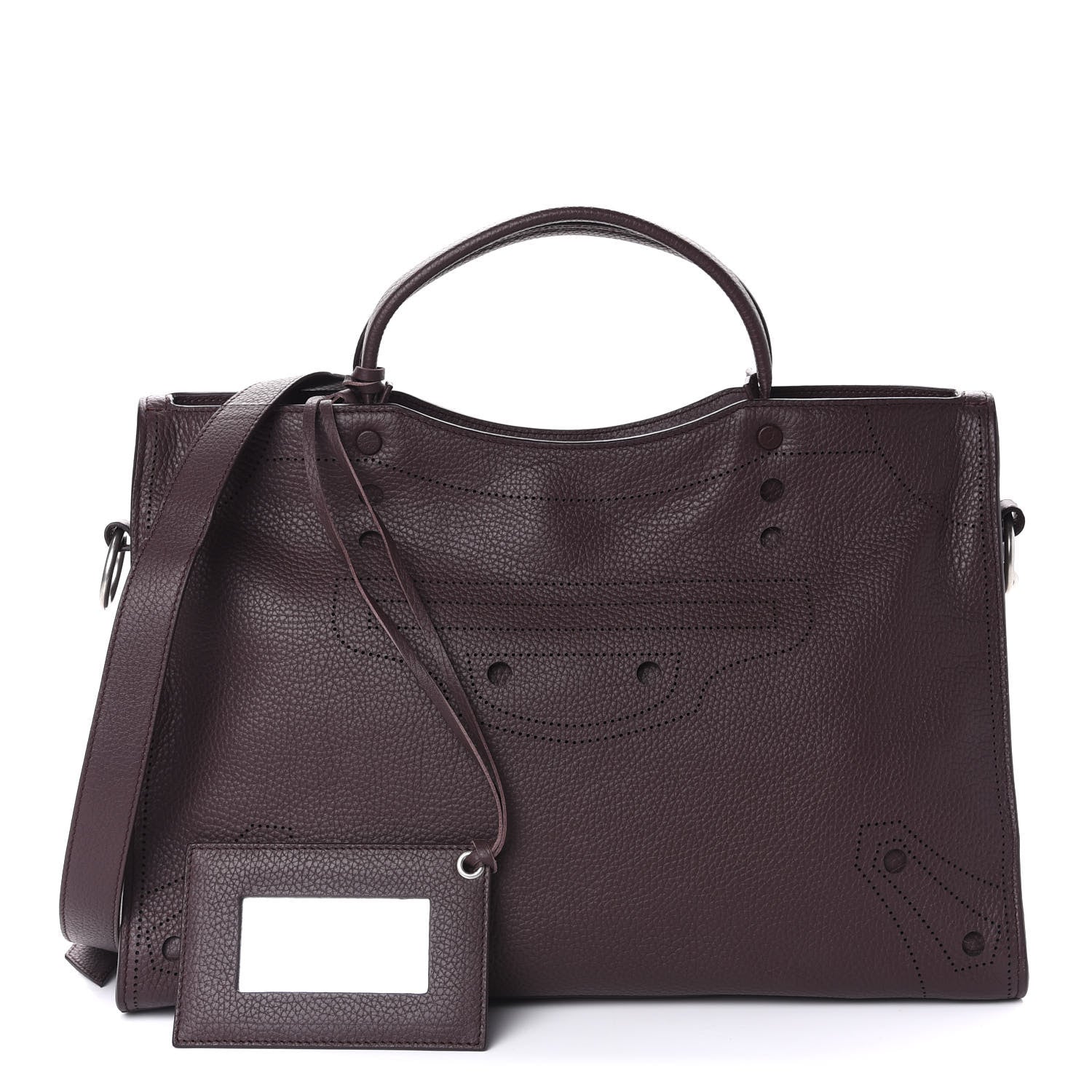 Balenciaga Veau Grana Perforated Blackout Hardware City Rouge Acajou 1 of 10