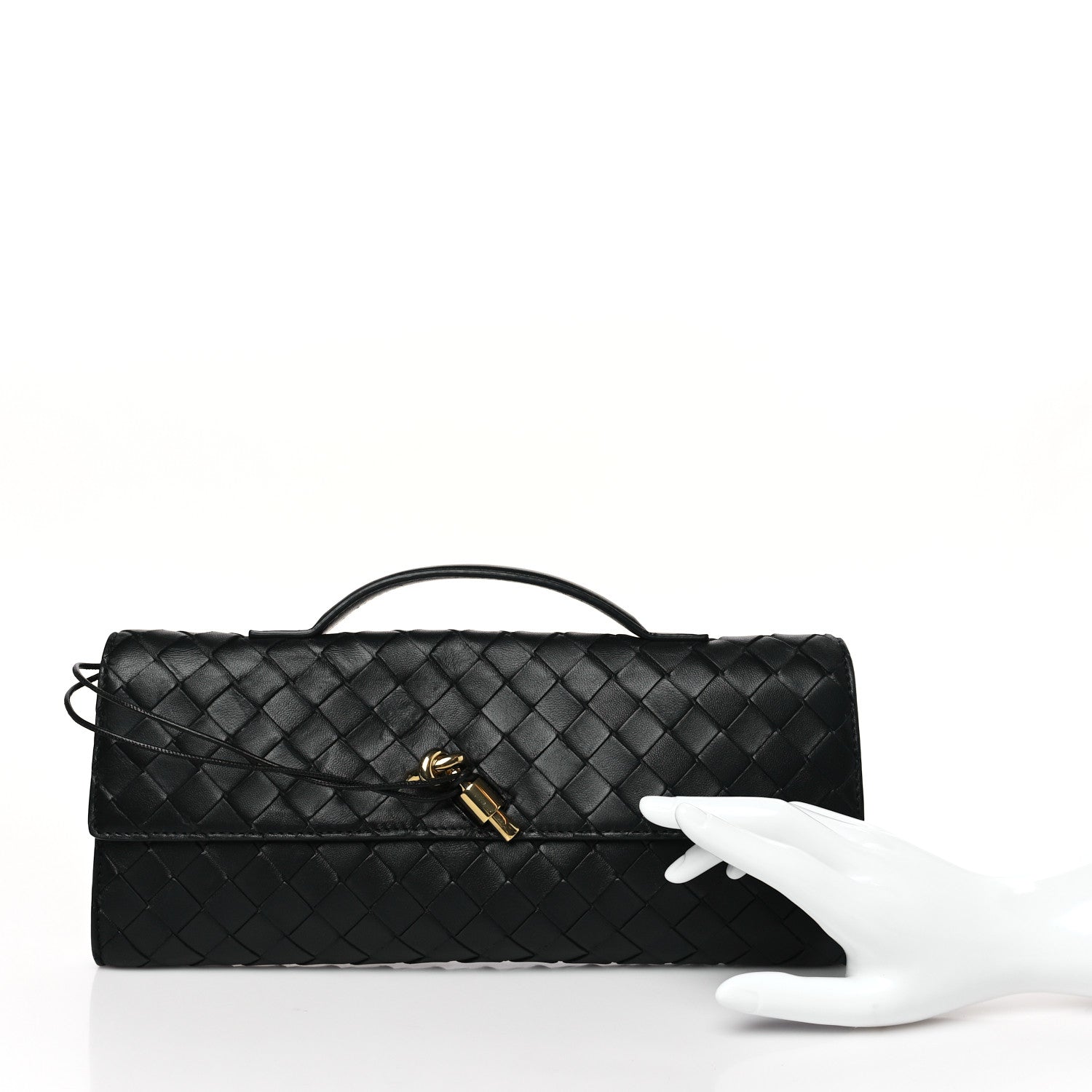 Bottega Veneta Nappa Intrecciato Long Andiamo Top Handle Clutch Fondant 2 of 9