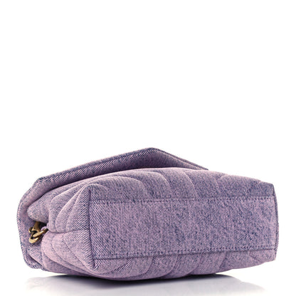 Saint Laurent Denim Y Quilted Monogram Toy Loulou Crossbody Bag Bleached Lilac 4 of 12