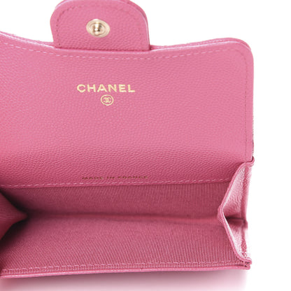 Chanel Caviar Quilted Flap Card Holder Wallet Pink 5 of 13